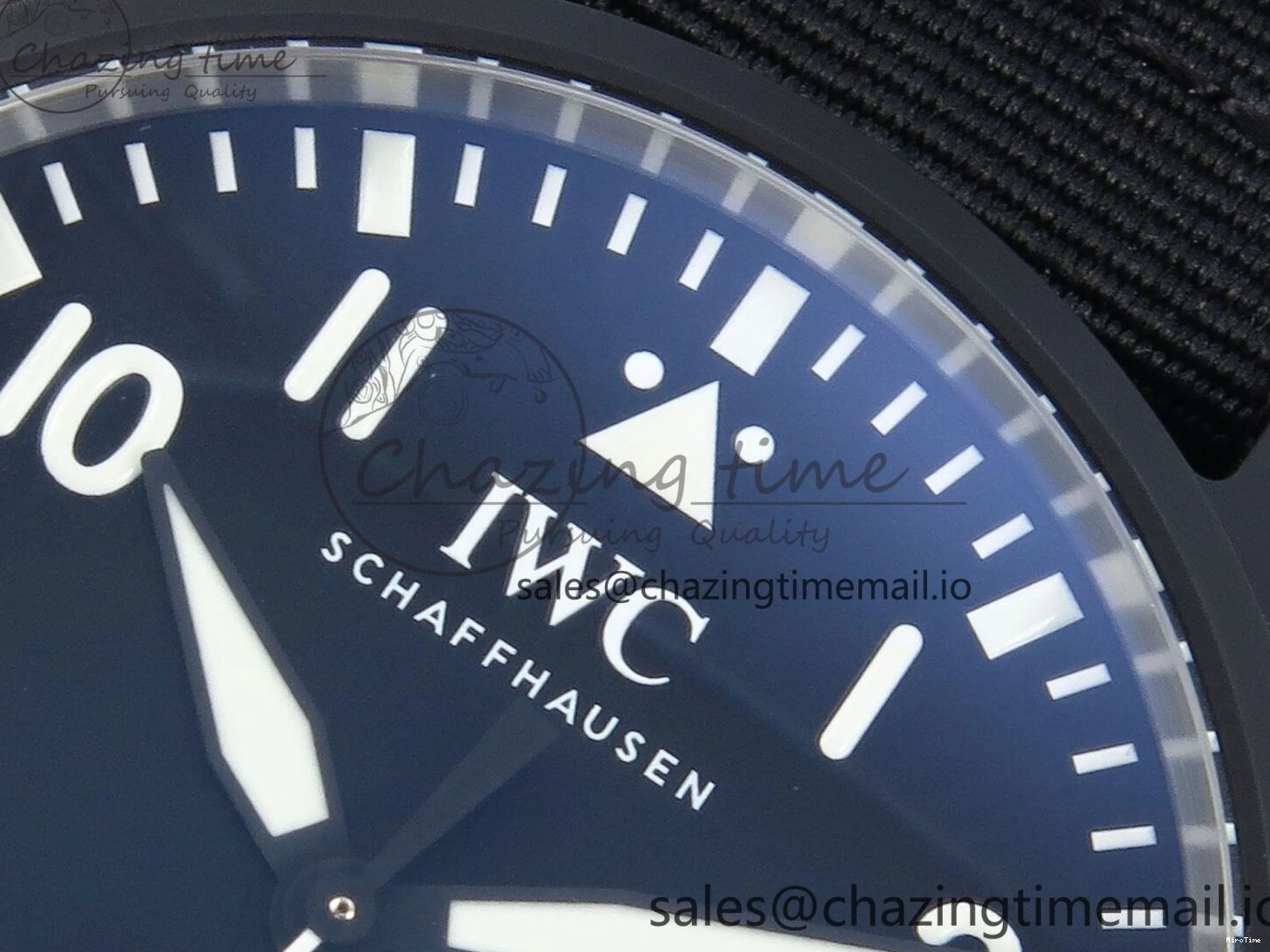 MIROTIME 0326 Durable Pilot Top Gun IW326901 M+F 1:1 Best Edition Black Dial on Black Nylon Strap MY 7003